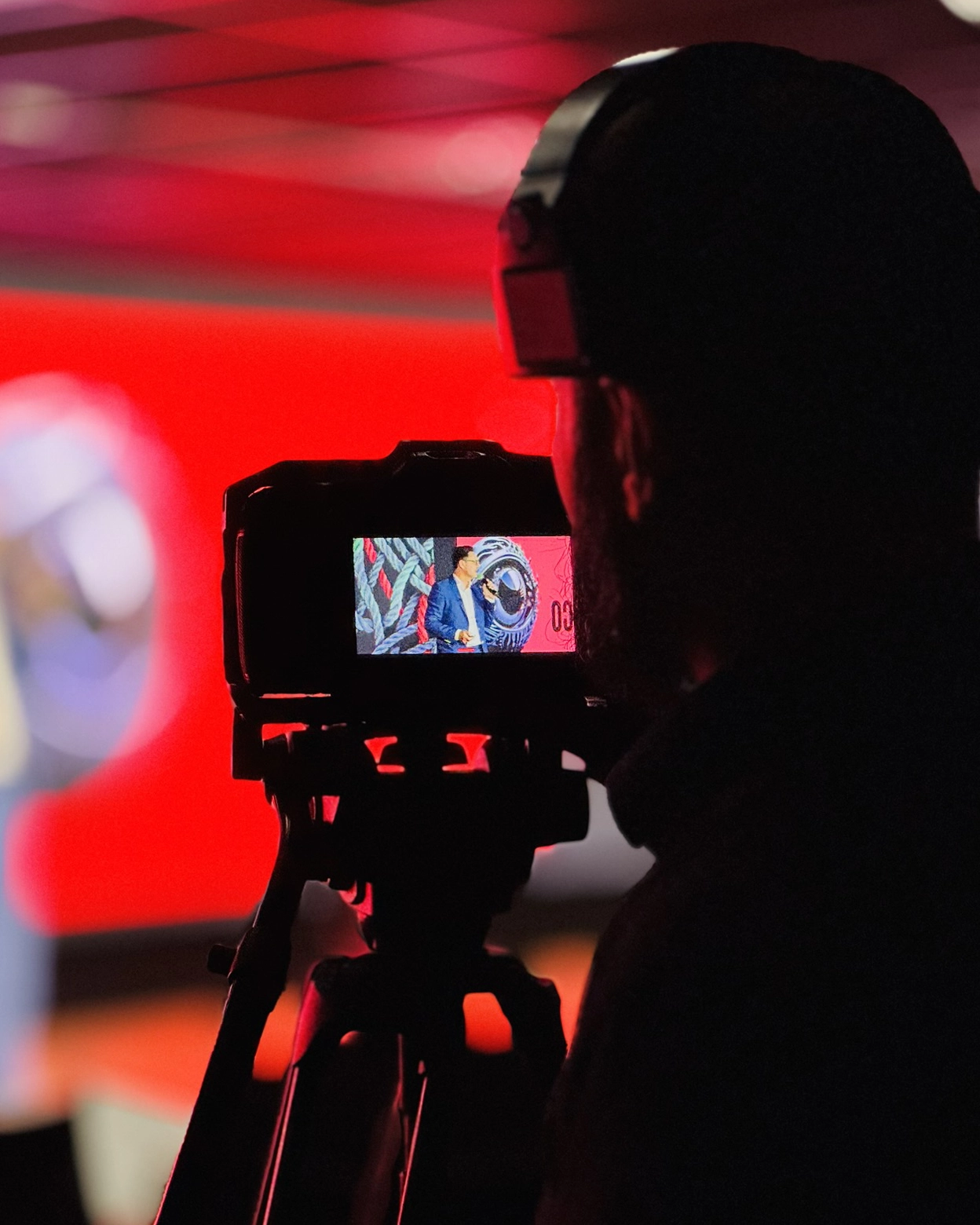 Bastidores da gravação de uma apresentação no Arena Academy